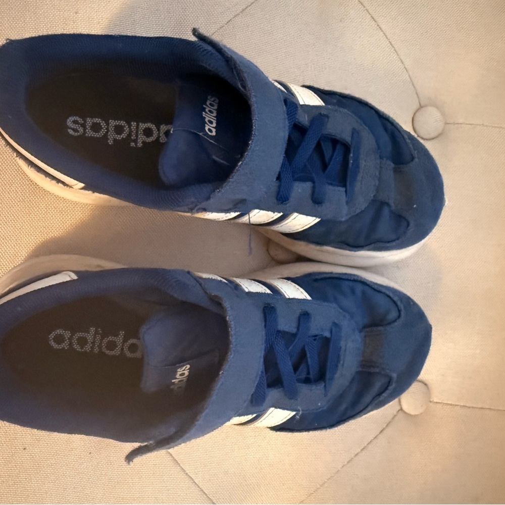 Adidas Kids Navy and White Sneakers